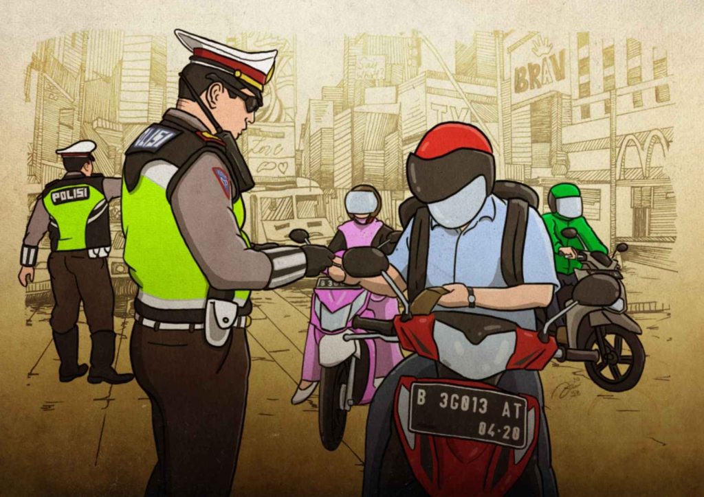 polisi tilang polisi